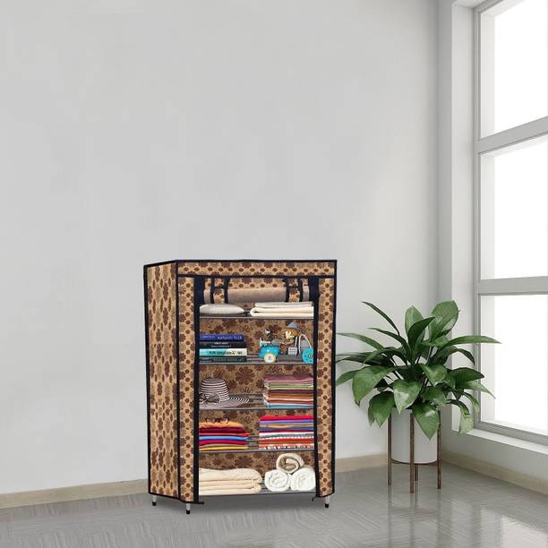 SANAMSTORE Dustproof Metal Collapsible Wardrobe 5 Layer Clothes Storage Unit Carbon Steel Collapsible Wardrobe