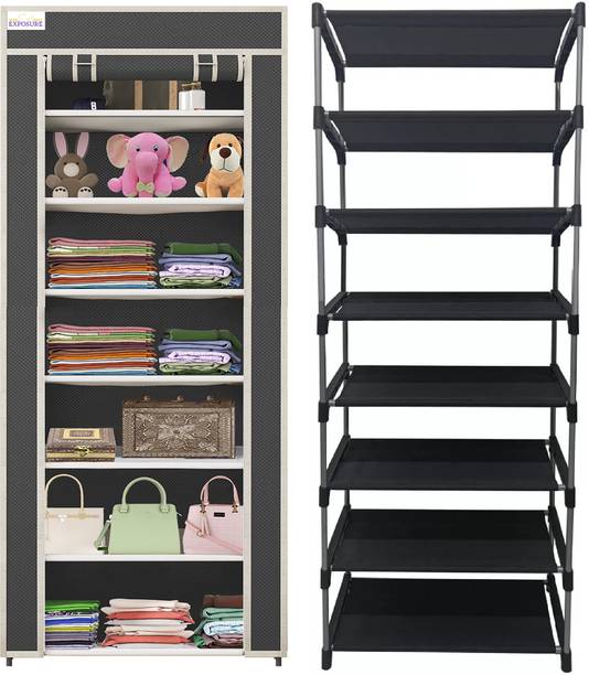 EXPOSURE Black-7L-WARDROBE Carbon Steel Collapsible Wardrobe
