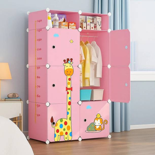 LUHI 6-Door 8-Shelf Plastic almirah for kids, almirah of clothes ,cupboard PC Collapsible Wardrobe