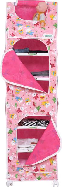 FLIPZON XXL Multipurpose 7 Shelve Baby Wardrobe, Foldable, (Unbreakable Material) PVC Collapsible Wardrobe