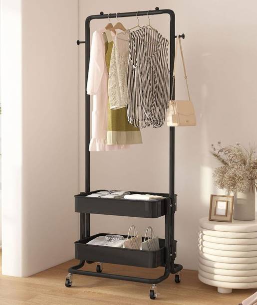 Sasimo 1 Door 3 Shelf Open Coat clothes hanger stand PP PC Collapsible Wardrobe