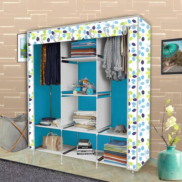 FurnishBite C1 Printed Wardrobe Carbon Steel Collapsible Wardrobe