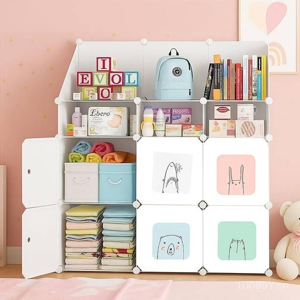 LUHI 6+3-Door Plastic almirah for kids, almirah of clothes ,cupboard PC Collapsible Wardrobe