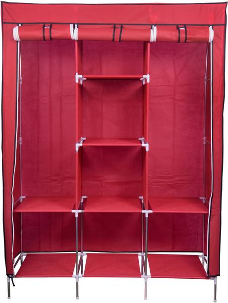 GOD WISH 6+2 Shelves Portable 88130 PP Collapsible Wardrobe Carbon Steel Collapsible Wardrobe