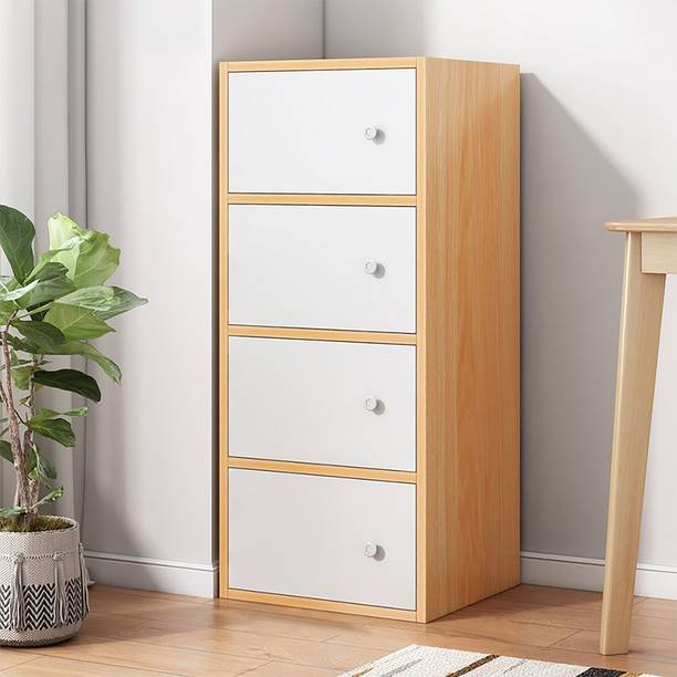 PYXBE 4 Drawer Storage Cabinet Wooden Drawer Chest for Bedroom,Living Room,Office Engineered Wood Free Standing Cabinet