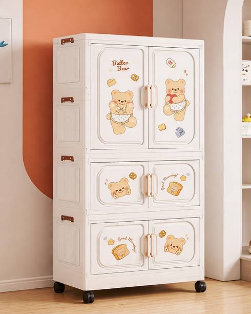 Sasimo 1-Wardrobe 6-Door 3-Shelf Plastic foldable Cupboard PC Collapsible Wardrobe