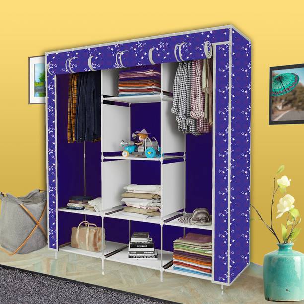 KushHome C1 Printed Wardrobe Carbon Steel Collapsible Wardrobe