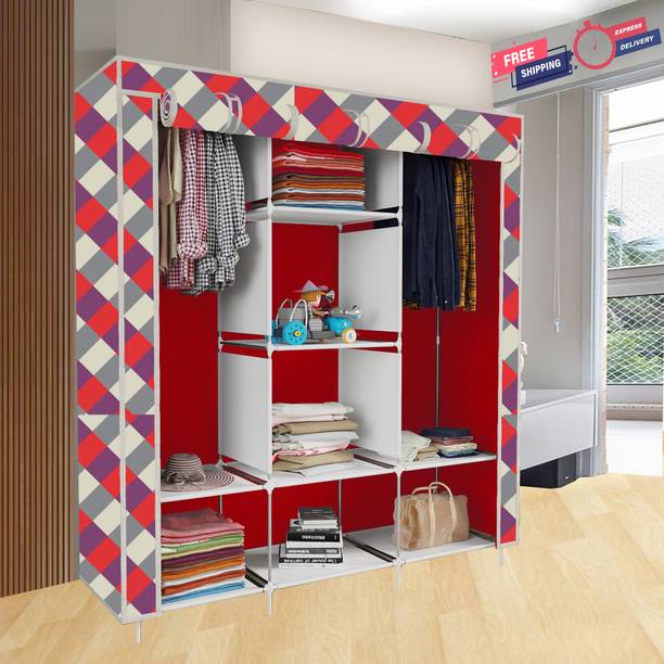Zooper 3 Door 8 Layer India's 1st Digital Print Carbon Steel Collapsible Wardrobe