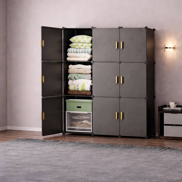 Keekos 8-Door 8-Shelf Plastic kids Collapsible Cupboard PC Collapsible Wardrobe PP Collapsible Wardrobe