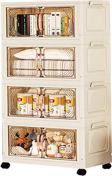 HOUSE OF QUIRK 4-Layer Storage Cabinet with Wheels for ...