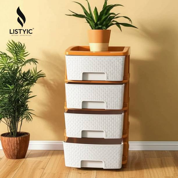 LISTYIC 4LAYER BIGSIZE GOLD DRAWER Plastic Free Standing Chest of Drawers