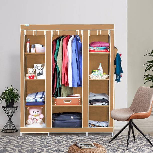 Flipkart Perfect Homes Studio 3-Door 10-Shelf 1-Hanger PP Collapsible Wardrobe