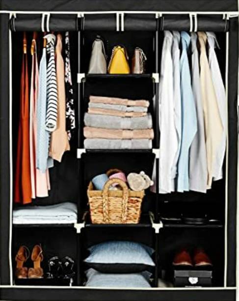 SHOEVAULT SOLID BLACK WARDROBE Carbon Steel Collapsible Wardrobe