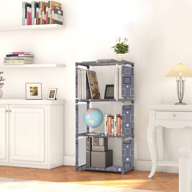 TRILLLIUM Bedroom – 4 Shelf Foldable Almirah, Portable Clothes Storage Rack for Home Carbon Steel Collapsible Wardrobe