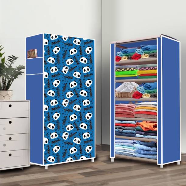 mr extension 6 Shelf Before Christmas Printed PP Collapsible Wardrobe