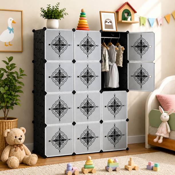 Hayosha 12-Door 12-Shelf Plastic kids & Adults Collapsible Cupboard PC Collapsible Wardrobe
