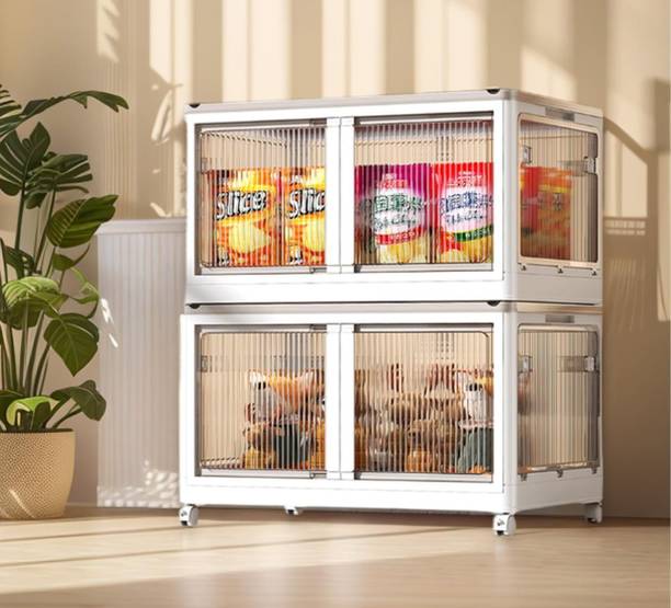 ZIVETY 2-Shelf almirah of clothes, cupboard clothes , plastic almirah, wardrobe plastic PP Collapsible Wardrobe