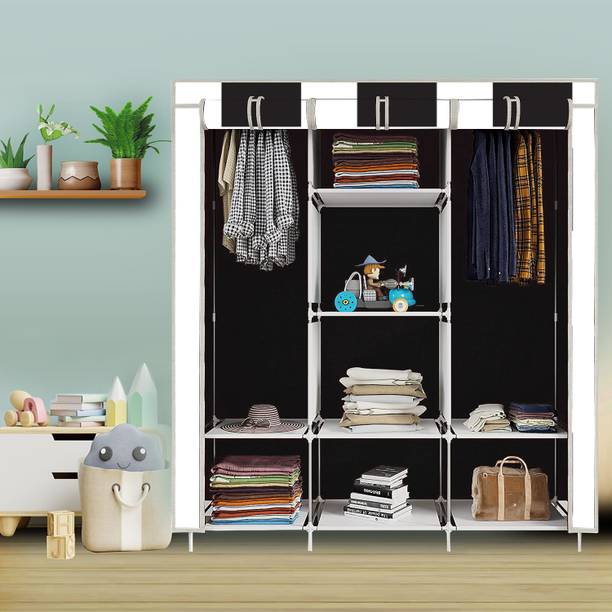 MEZIRE Bedroom – Carbon Steen Foldable Clothes Organizer, 8 Layer Portable Wardrobe Carbon Steel Collapsible Wardrobe