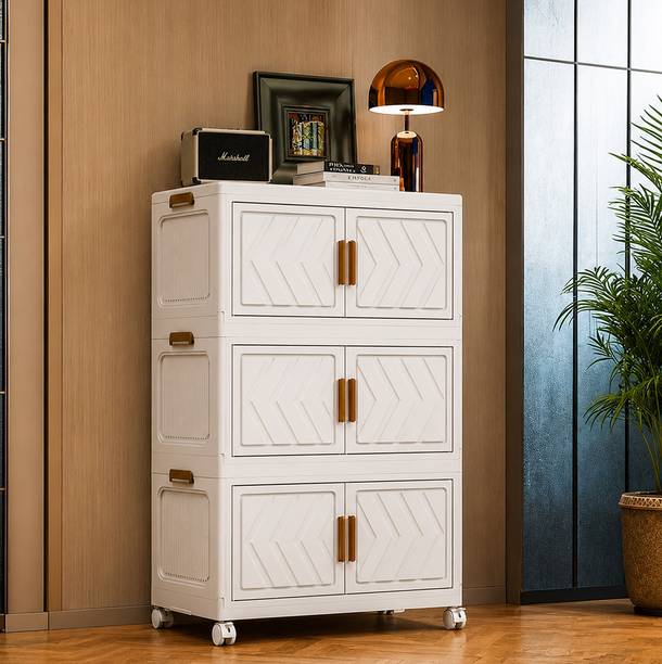 Sasimo 6-Door 3-Shelf Plastic foldable Cupboard PC Collapsible Wardrobe