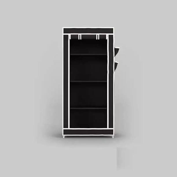 THE AISHCARE 6 Tire Foldable Collapsible Wardrobe Storage Organizer Almirah Cloth &Shoes Rack PP Collapsible Wardrobe