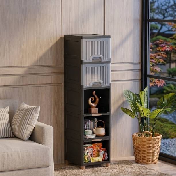 HEGZI Almirah for Clothes Cupboard Clothes Plastic Almirah, Foldable Wardrobe PVC Collapsible Wardrobe