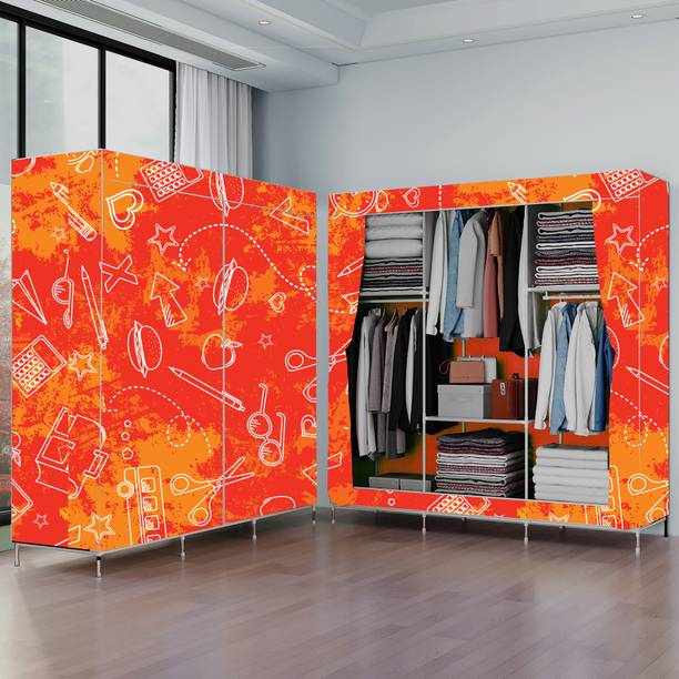 Lyzoo 6 Shelf Digital Printed Carbon Steel Collapsible Wardrobe