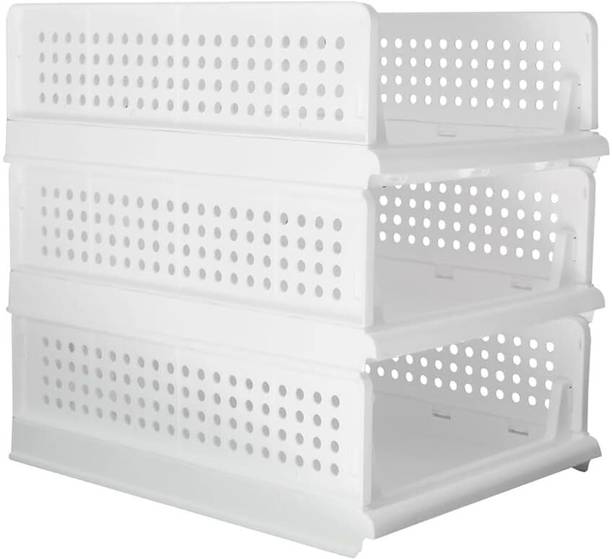 Aditya Polymers Wardrobe Organizer Foldable and Stackable- 3 Pcs Pack (Small) PP Collapsible Wardrobe