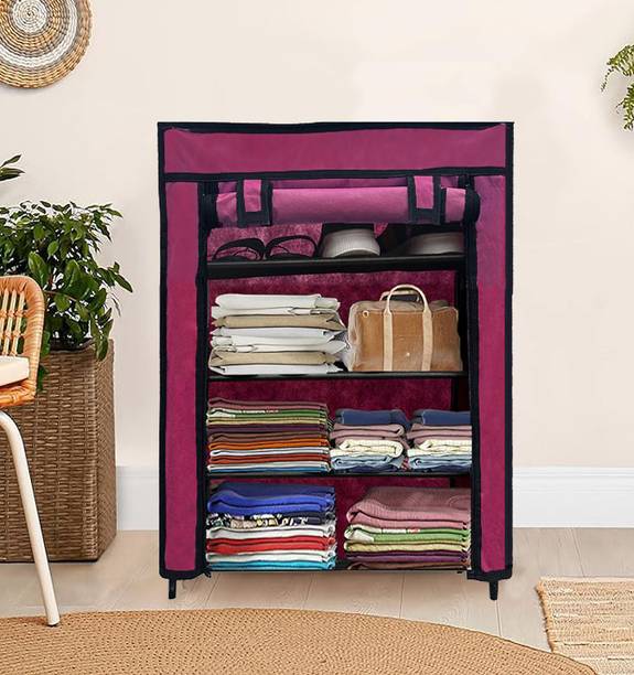 GlowSilk Normal Wardrobe Carbon Steel Collapsible Wardrobe