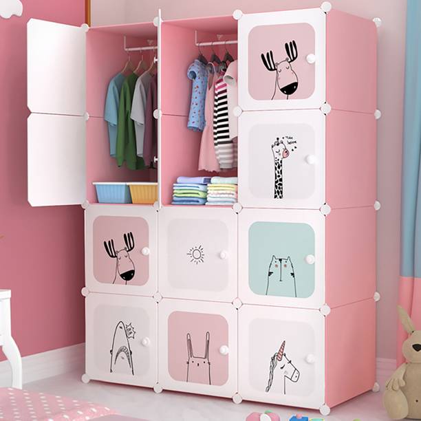 Sasimo 12-Door 12-Shelf Plastic kids Collapsible Cupboard PC Collapsible Wardrobe