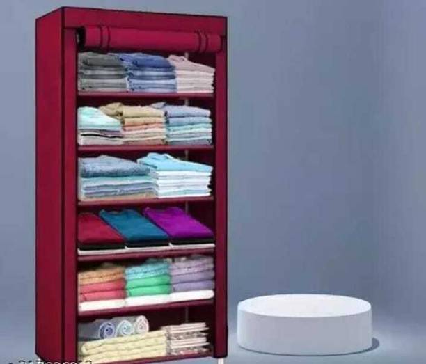 SAMARGARMENTS Shoe Rack /Multipurpose Storage Rack with Dustproof Cover Polyester Collapsible Wardrobe