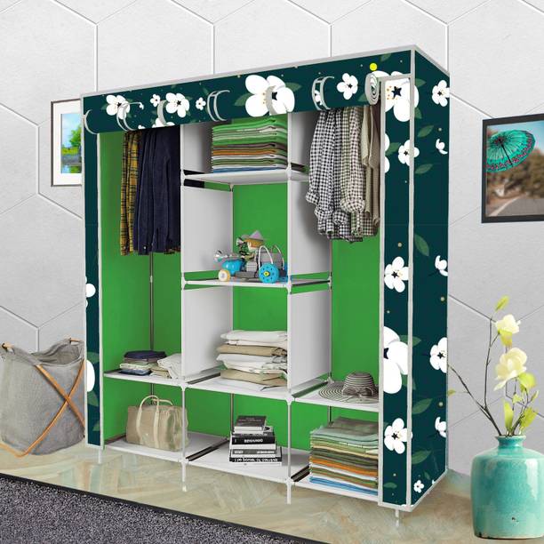 KushHome C1 Printed Wardrobe Carbon Steel Collapsible Wardrobe