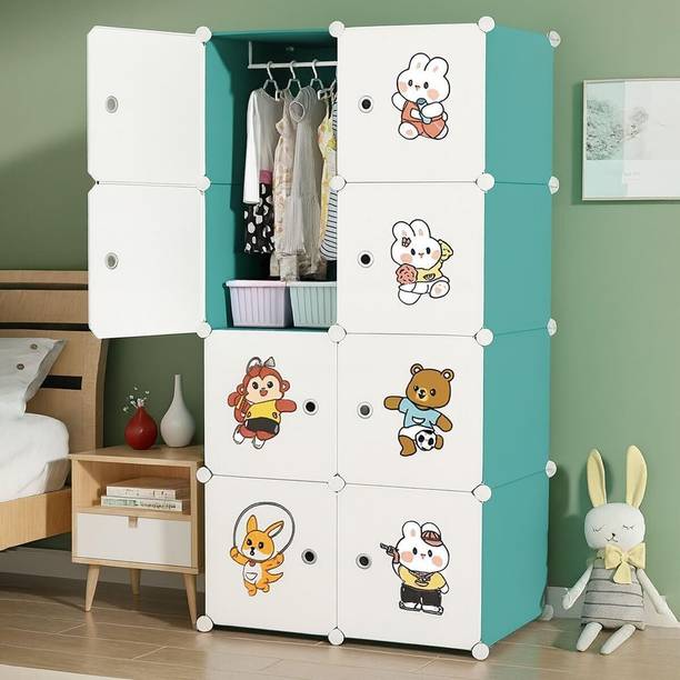 Flipkart Perfect Homes Studio 8-Door 8-Shelf Plastic kids Collapsible Cupboard PC Collapsible Wardrobe