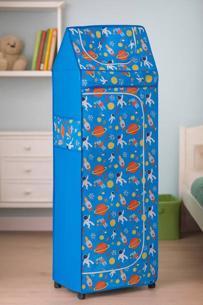 DIEKUCHE 1 Door 6 Shelf Open Plastic Kids Wardrobe Almirah PP Collapsible Wardrobe