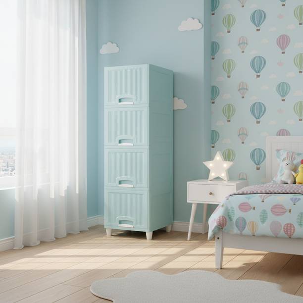 SUPTIKES Multi layer Plastic Storage Cabinet for Clothes with Spacious Drawers PP Collapsible Wardrobe