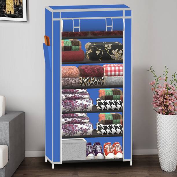 Hridyani 1 Door 6 Shelf Solid PP Collapsible Wardrobe