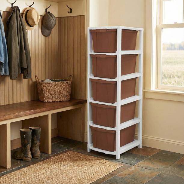 VISEMAN Multi layer Storage Cabinet for Compact Homes and Flats PP Collapsible Wardrobe