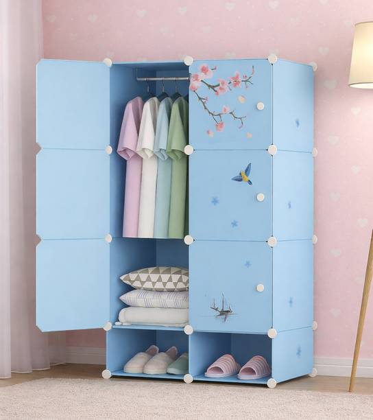 Evrum 6-Door 8-Shelf Plastic almirah for kids, almirah of clothes ,cupboard PC Collapsible Wardrobe