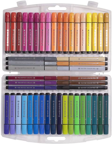 KTRS 48 Pic Washable Water Color Pen Set for Coloring, Painting, Drawing Decorating Shaped Color Pencils