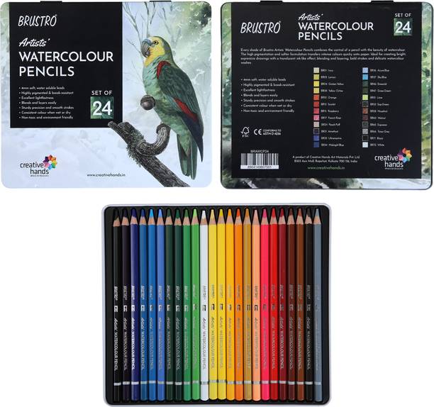BRuSTRO Watercolour pencil 24 Round Shaped Color Pencils