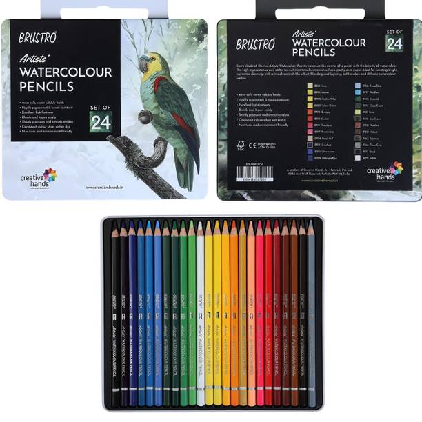 BRuSTRO Watercolour pencil 24 Round Shaped Color Pencils