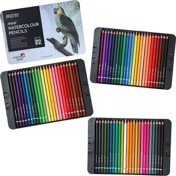 BRuSTRO Watercolor pencil Set of 72 hexagonal Shaped Color Pencils