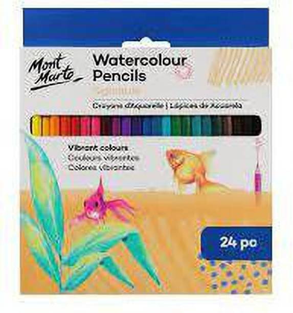 Adoere 24 Pc Watercolor Color Pencils in Tin – Artist Set for Drawing & Sketching round Shaped Color Pencils