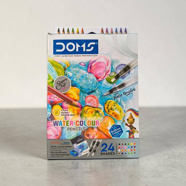 DOMS Water Colour Pencil 24 Shade hexagonal Shaped Color Pencils