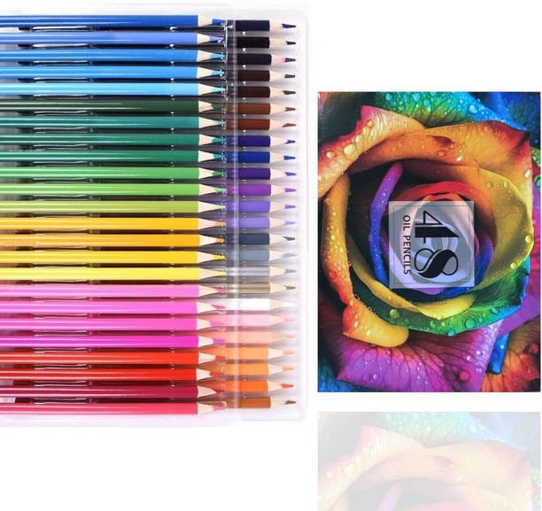 Wynhard Color Pencils 48 Pcs Oil Based Color Pencils Set Drawing Kit Colored Pencils Color Pencil Set Artist Colour Pencil Drawing Pencil Kit Colour Pencil Round Shaped Color Pencils