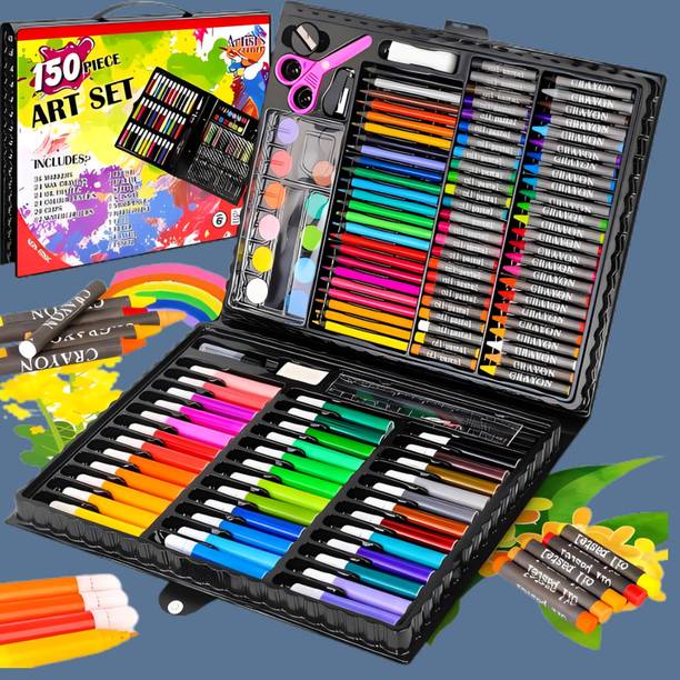ARLIXA 150 pcs Art Drawing Set ROUND Shaped Color Pencils
