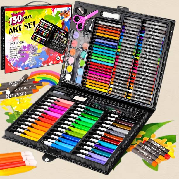 ARLIXA 150 pcs Art Drawing Set ROUND Shaped Color Pencils