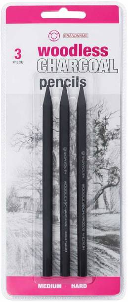 Prendo Trading Sketching Black Charcoal Pencil Round Shaped Color Pencils