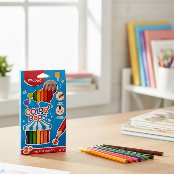 Maped Color'Peps Maxi Jumbo 12 Shades Triangular Shaped Color Pencils