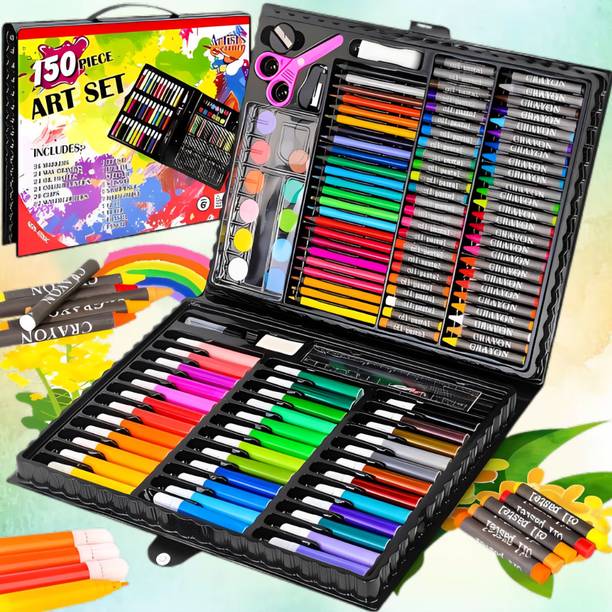 ARLIXA 150 pcs Art Drawing Set ROUND Shaped Color Pencils