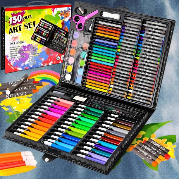 PICKORA 150 pcs Art Drawing Set ROUND Shaped Color Pencils